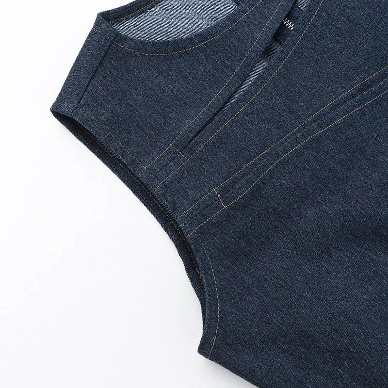 Women's Sleeveless Round Neck Vest Summer Solid Color Hollow Slim Vest Top Fashion Sexy Streetwear Women's Slim Vest Top