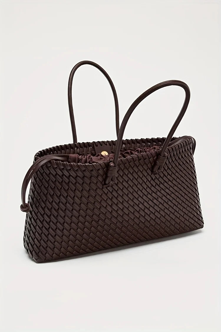 Luxury Handwoven Tote Bag- Elegant Women's Shoulder Purse, Spacious Multi-Functional Travel Bag for Daily Commute & Journeys