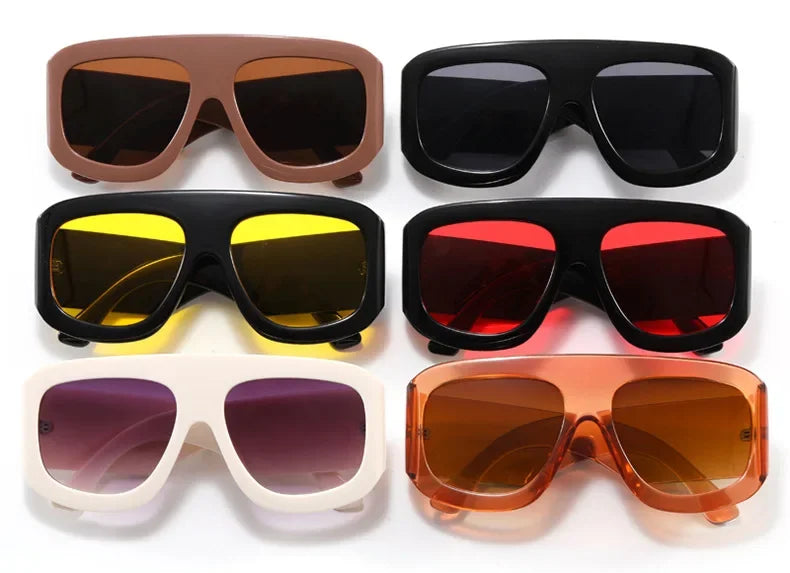 JNPCXI Oversized Square Sunglasses Fashion Gradient Women Luxury Retro Shades UV400 Outdoor Men Sun Glasses