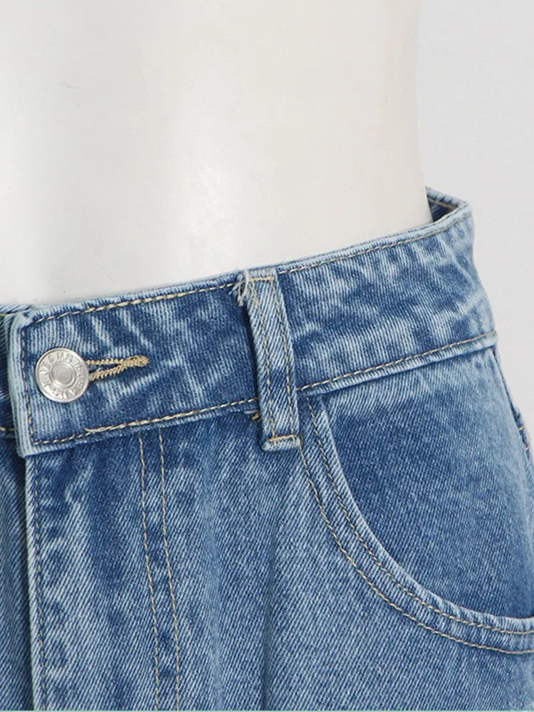 Joskaa Fashion Y2k Pockets Cargo Jeans Women Hipster High Waisted Straight Pants Fall 2023 Casual Denim Trousers Streetwear