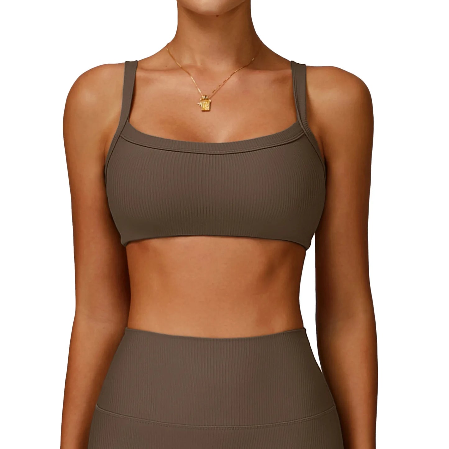 Customized LOGO Women's Shoulder Strap Threaded Yoga Bra Beauty Back Tight Sports Underwear Running Fitness Top