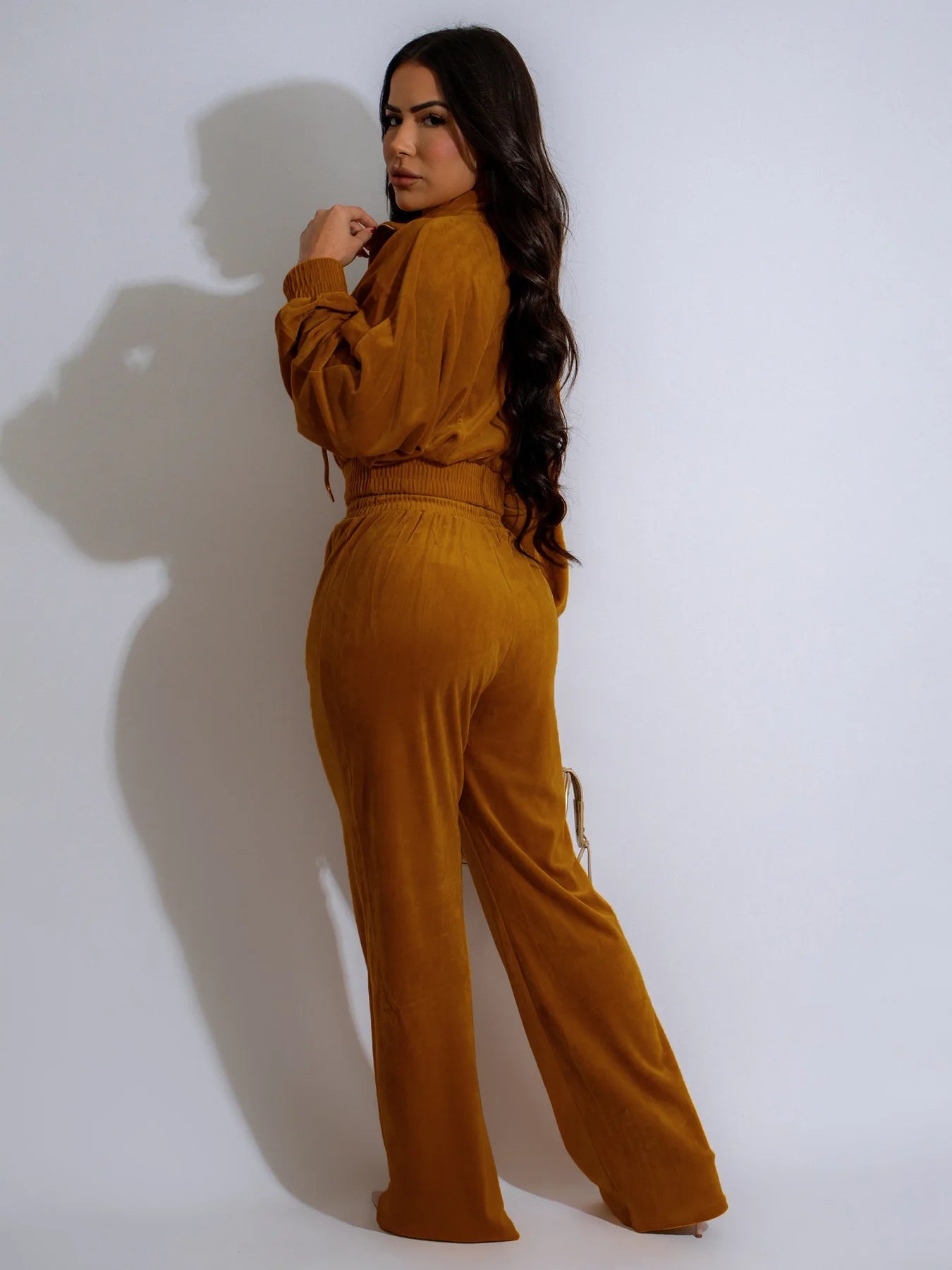 Pants Set Women Two Piece Sets Matching Sets Y2k Streetwear Zipper Coats Long Pants Elastic Waist Sportswear Tracksuit Jogger