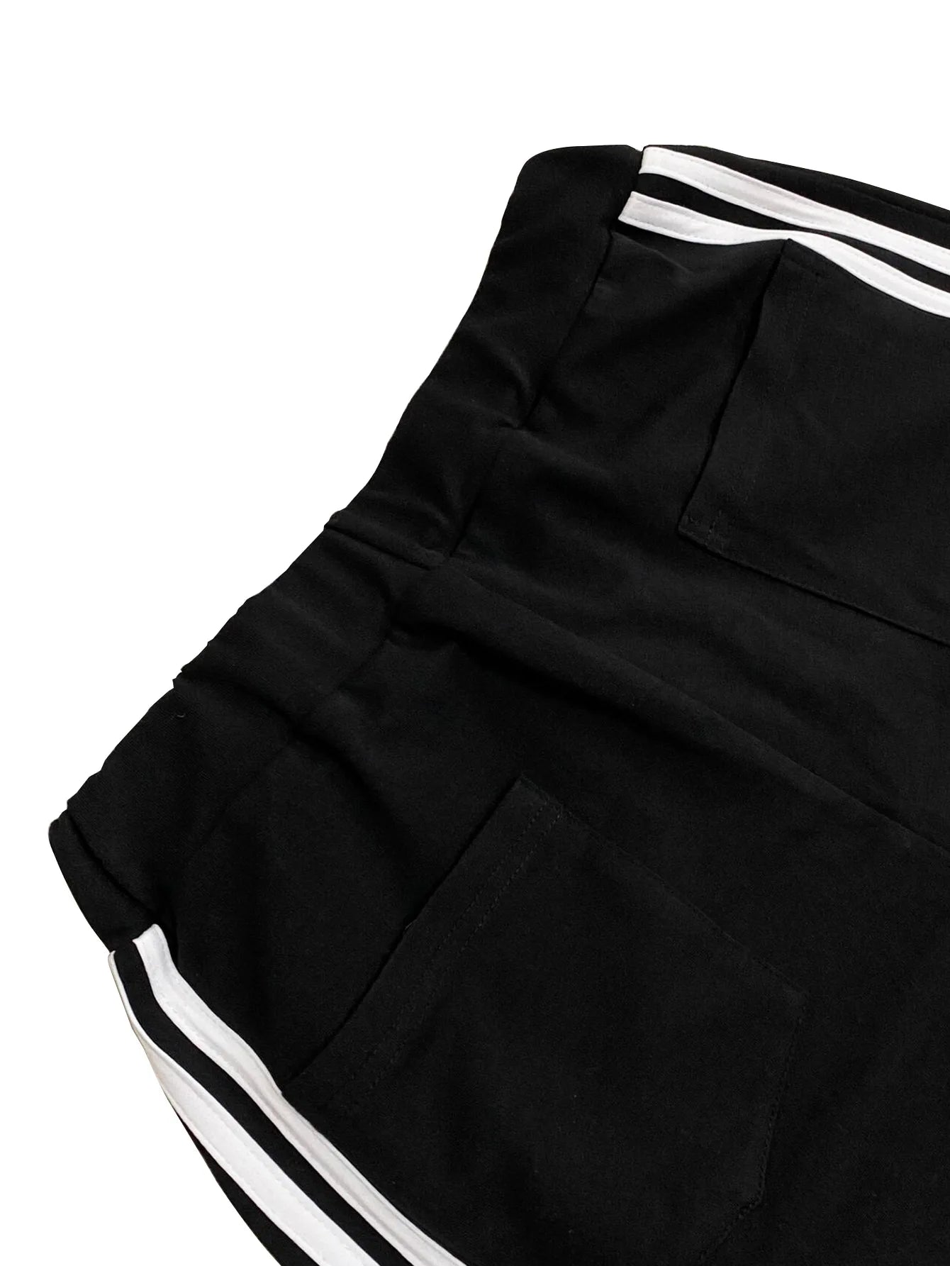 CM.YAYA Fashion Women Denim Patchwork Pocket Side Wide Leg Loose Jogger Pants 2024 Active Jean Splicing Sweatpants Trousers