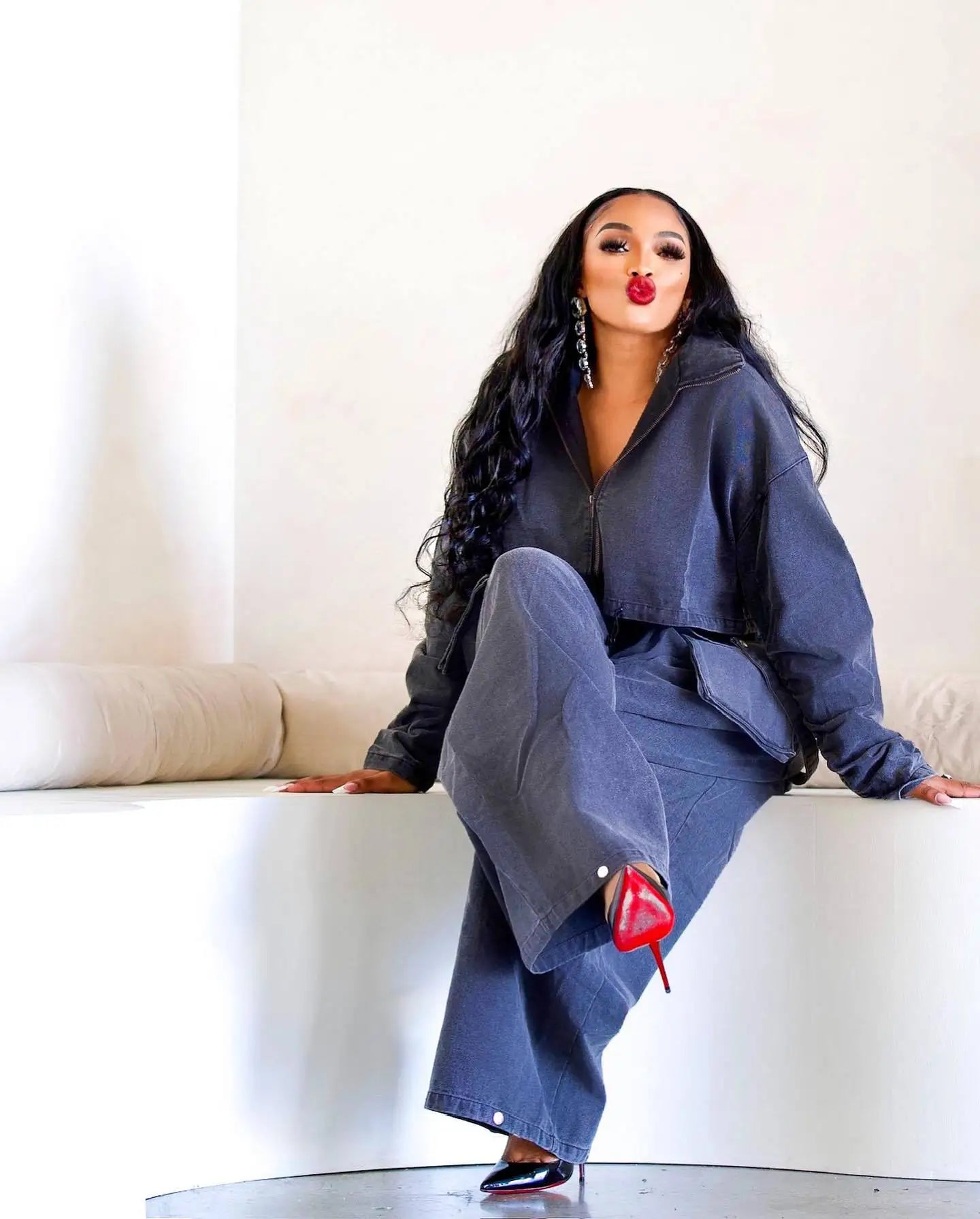 Denim Two Piece Sets Women Pant Set Y2k Streetwear Coats Jeans Elegant Matching Sets Coat Top Long Pants Jackets Streetwear
