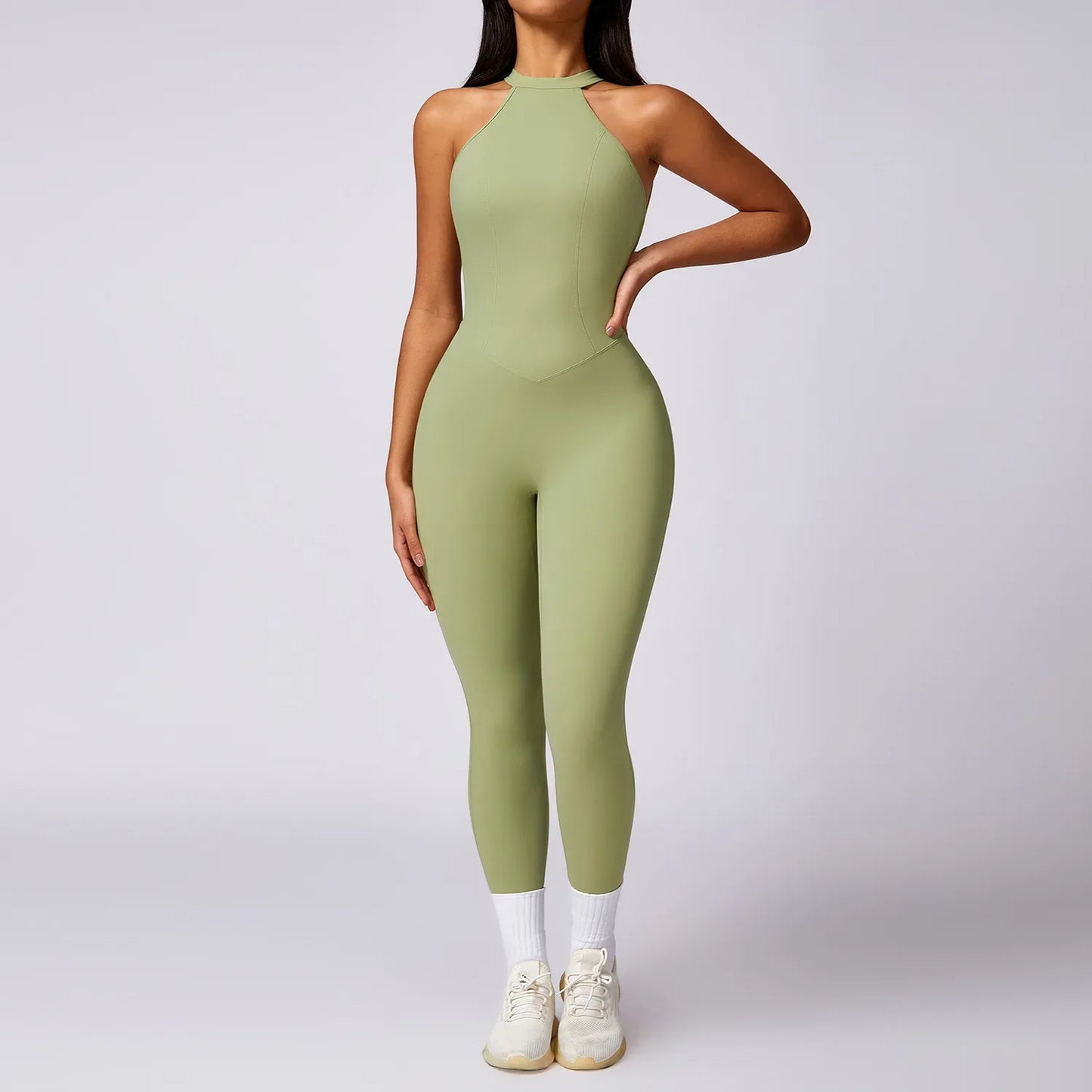 Custom LOGO High Quality Outdoor Jumpsuit Activewear tracksuit women‘s one-piece yoga clothes running tight fitting sportswear