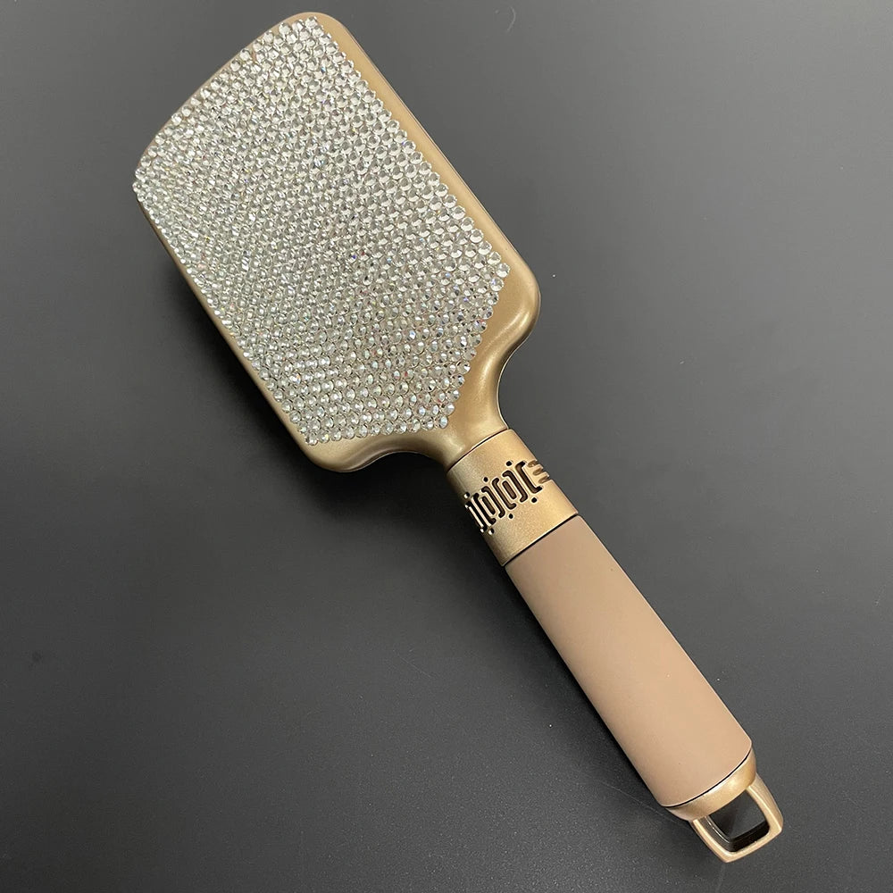 Luxury Bling Crystal Paddle Brush cepillo para cabello escova de cabelo brosse cheveux femme Hairdressing Styling Tools
