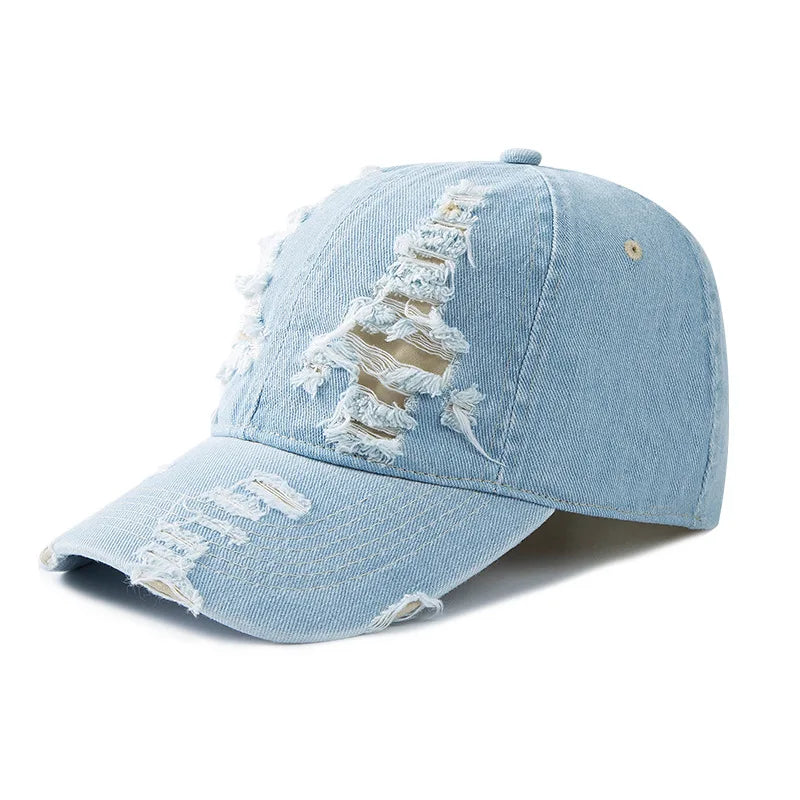Washed Denim Baseball Cap Women Men Sunshade Breathable Spring Summer Hat Vintage Snapback Cap Female