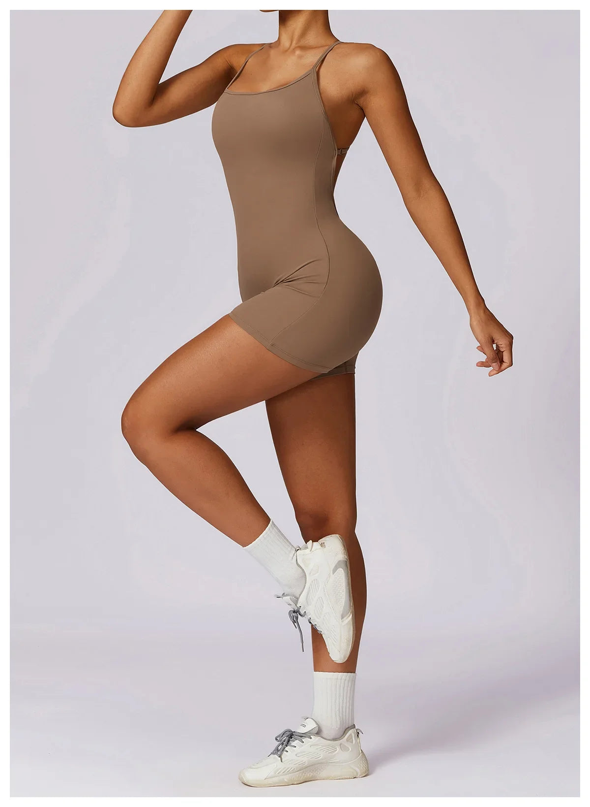 Custom LOGO women's clothing quick-drying nude sports onesie casual running fitness tight back yoga clothing