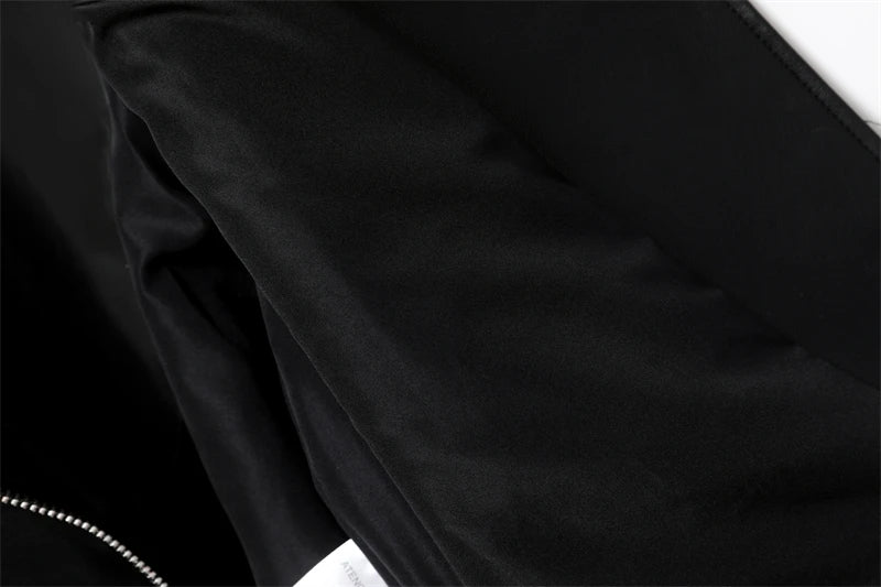 RARF 2024 Women's Spring Black faux-leather jacket Casual zipper and belt Cycling jacket Casual jacket jacket