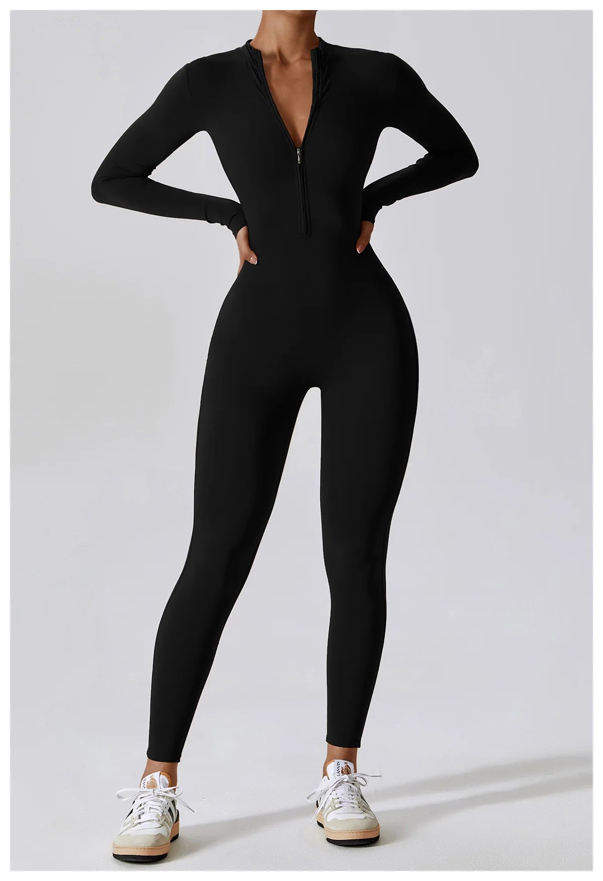 Customized LOGO women's zipper long-sleeved yoga onesie high-intensity fitness sports onesie tights