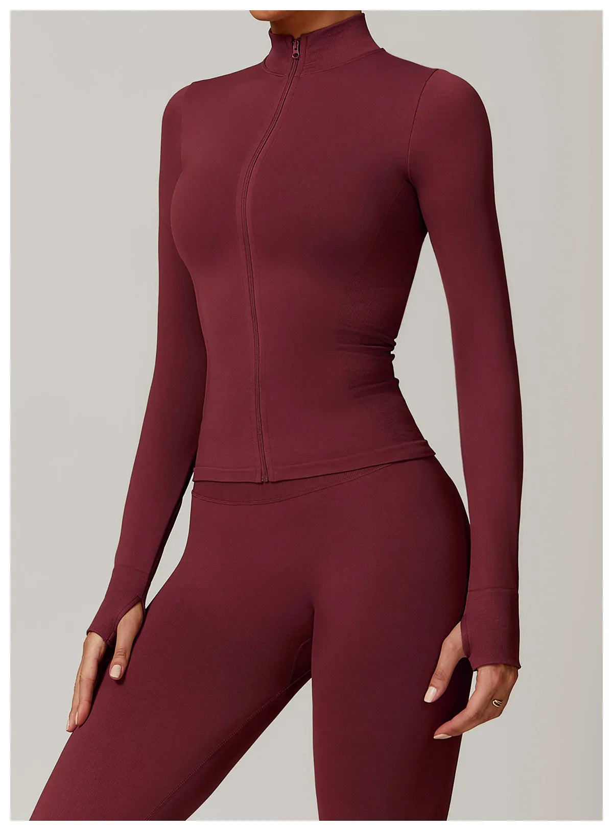 Customized LOGO women's seamless stand-up collar zipper yoga clothes jacket windproof slim top sports running jacket jacket