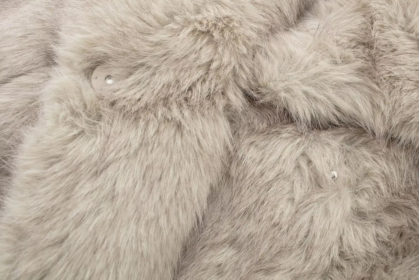 TRAFZA Female Vintage Artificial Fur Effect Coats Lapel Warm Plush Long Sleeves Hidden Buttons Autumn Winter Casual Outerwear