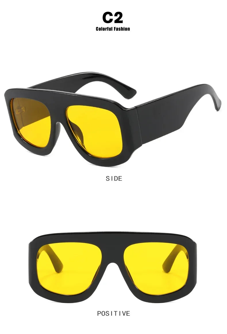 JNPCXI Oversized Square Sunglasses Fashion Gradient Women Luxury Retro Shades UV400 Outdoor Men Sun Glasses