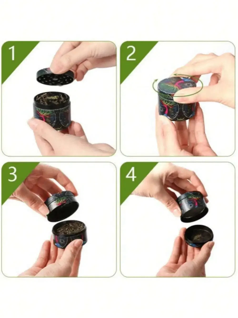 40/50mm Leopard Print Herb Grinder 4-layer Pepper Mill Salt Spice Mortar Metal Tobacco Grass Raw Grinder Smoking Kitchen Tool