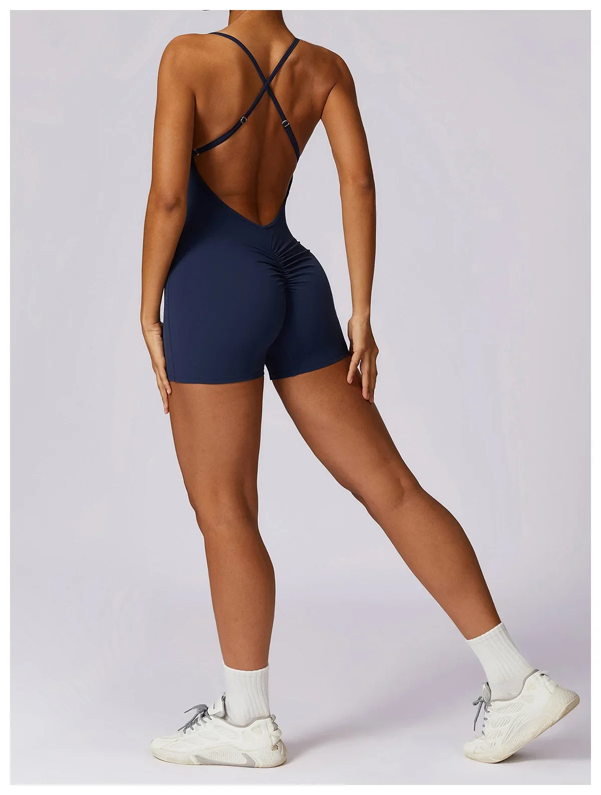 Custom LOGO women's clothing quick-drying nude sports onesie casual running fitness tight back yoga clothing