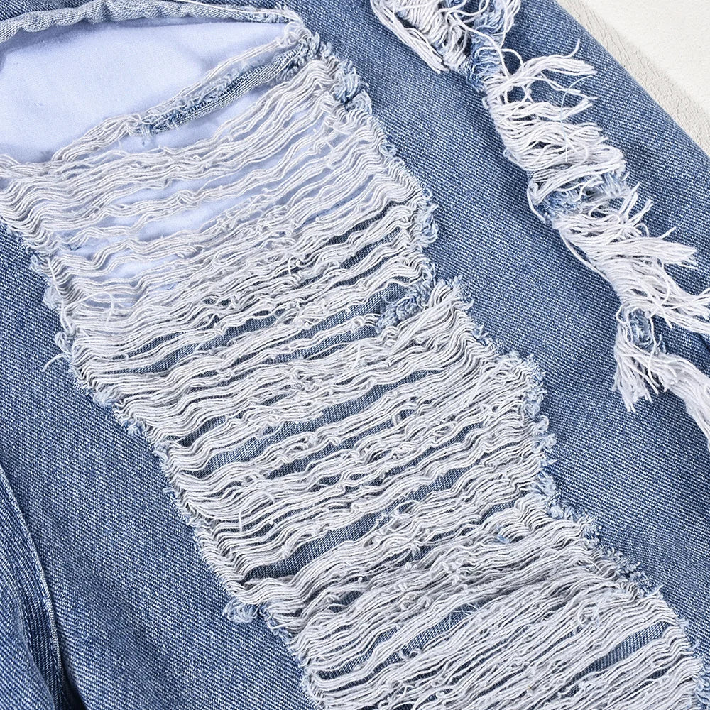 Sibybo Tassel Hollow Out Overalls For Women Studded Diamond Strapless Backless Jeans Street Fashion Trend Jumpsuite Femme