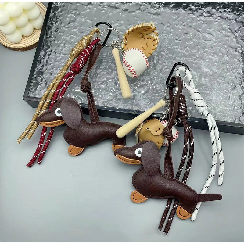 Braided Rope Bag Pendant High-grade Keychain Pendant Ruth's Same Style Dachshund Pendant Suitable For Phone Bag Accessories