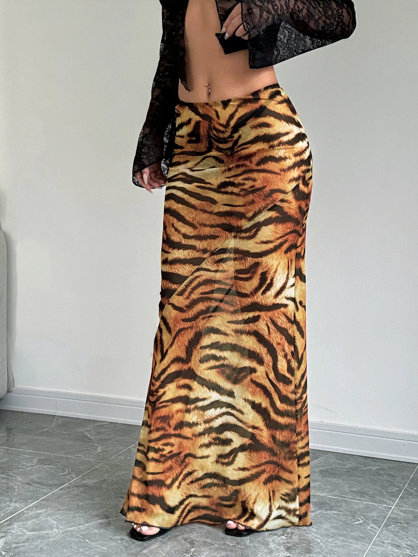 Dulzura Sexy Elegant Skirt Leopard Printed Maxi Women Skirts 2024 Lady Y2K Clothes Office Club Party Casual Streetwear Wholesale
