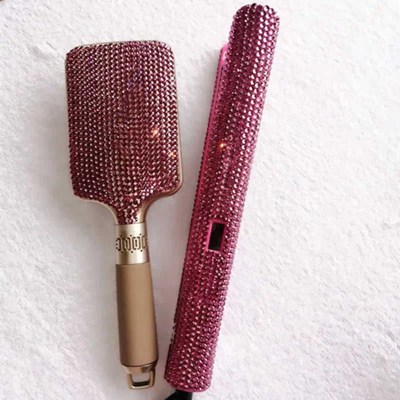 Diamond Embedded Hair Straightening Iron Beauty Salon Tool Accessories Women's Hair Care Makeup Tools New Arrival