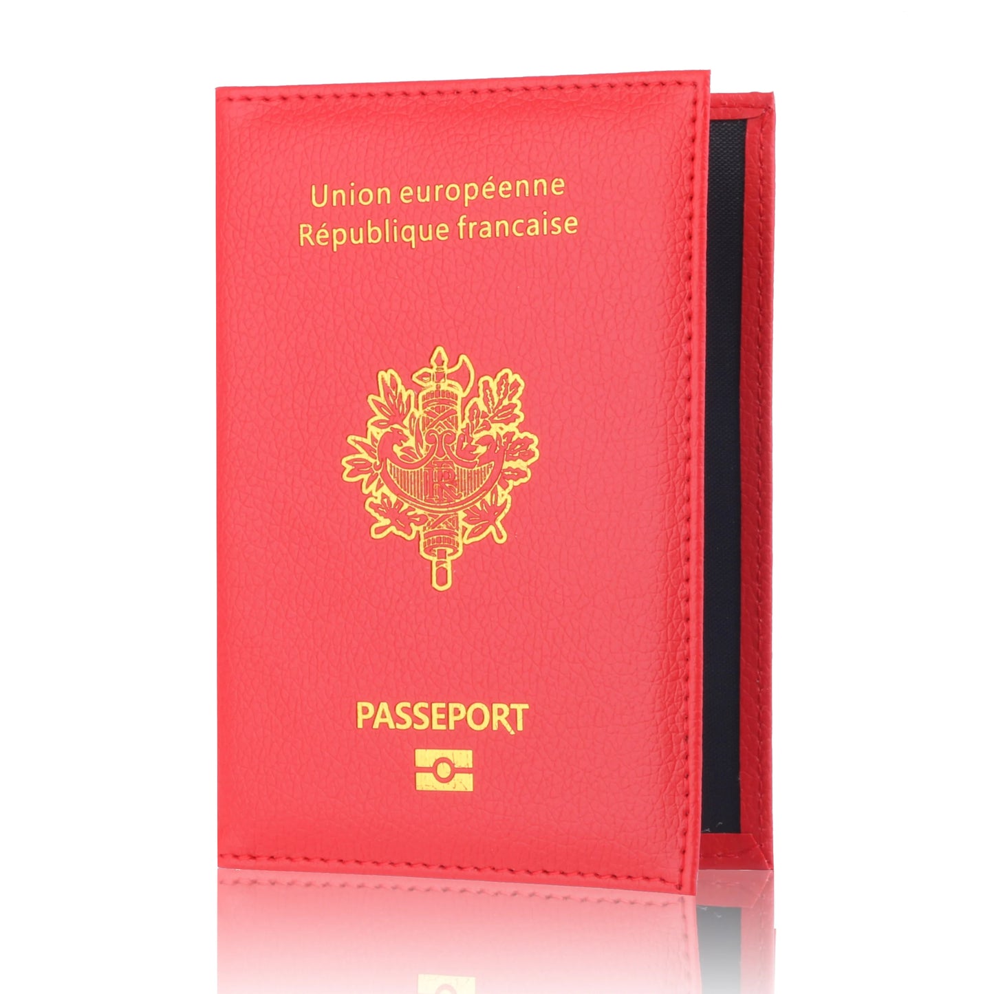 France Travel Passport Holder Case, Leather Fashion French Passport Cover Case Wallet for Men Women
