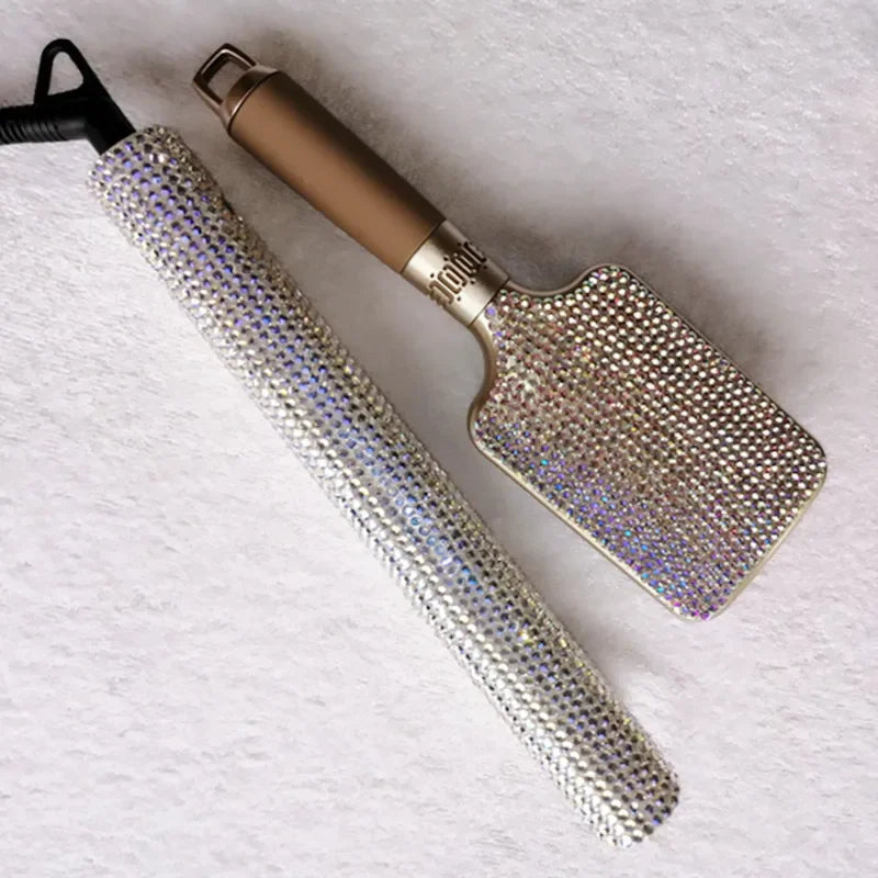 Diamond Embedded Hair Straightening Iron Beauty Salon Tool Accessories Women's Hair Care Makeup Tools New Arrival