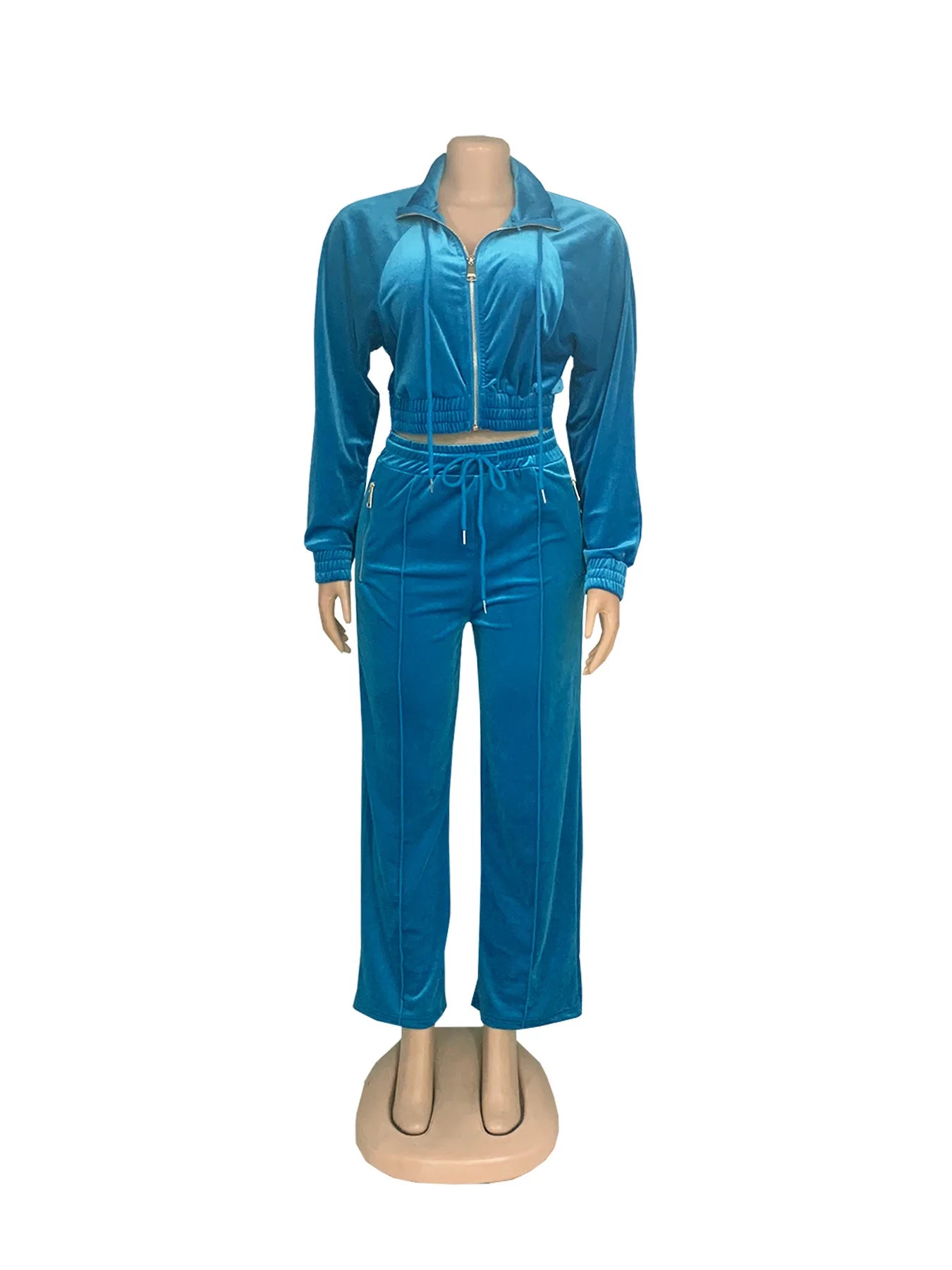 Pants Set Women Two Piece Sets Matching Sets Y2k Streetwear Zipper Coats Long Pants Elastic Waist Sportswear Tracksuit Jogger