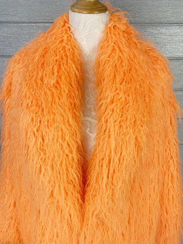 Women Faux Sheep Fur Long Coat Cardigan Thermal Loose Maxi Jackets Plush Coats Female Jacket Autumn Winter Furry Outerwear