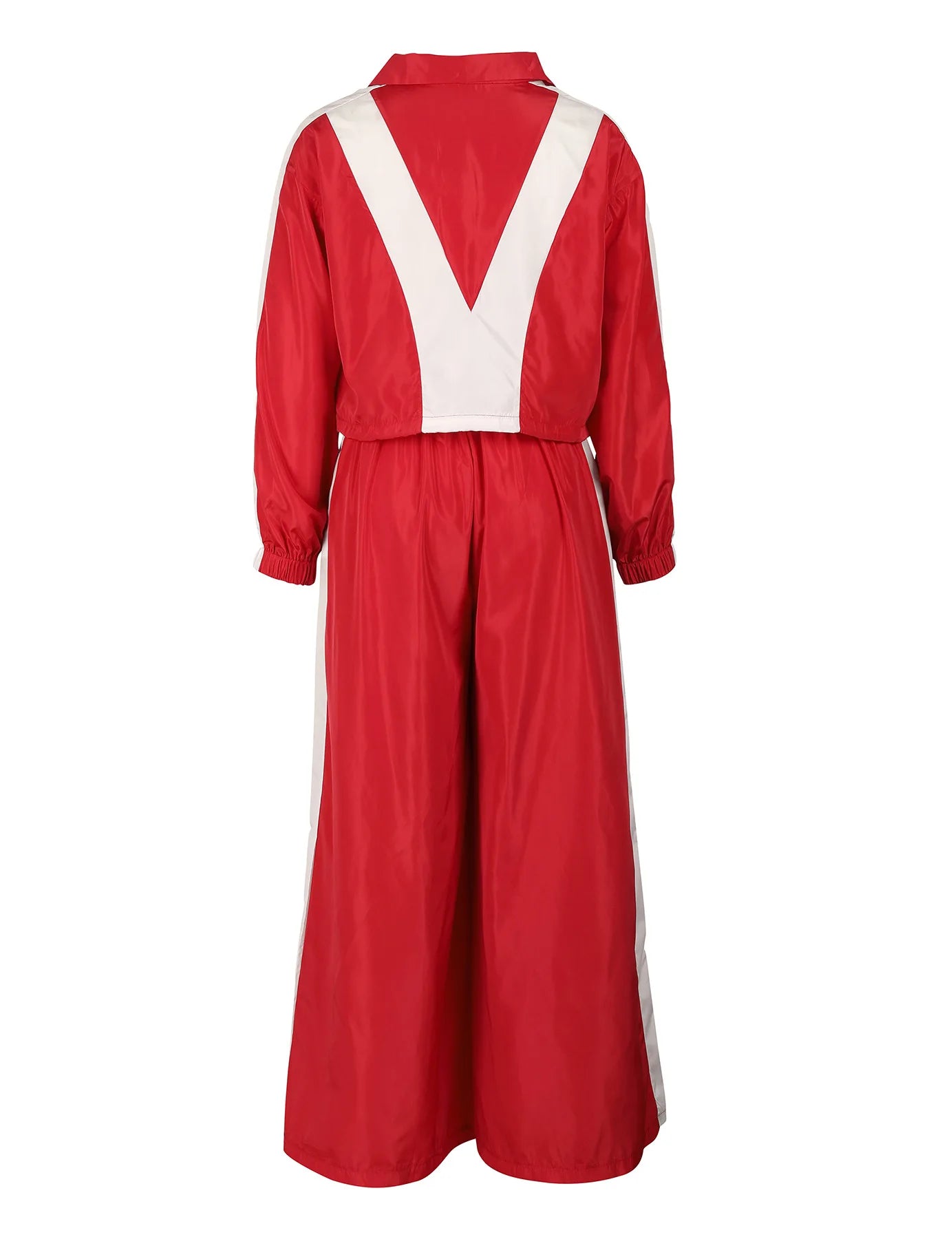 CM.YAYA Active Patchwork Women's Set Zipper Sweatshirt Jacket and Wide Leg Pants Suit 2025 INS Two 2 Piece Sets Outfit Tracksuit