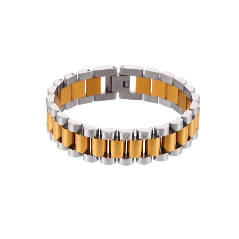 E.B.belle Tarnish Free Stainless Steel Gold Plated Detachable Wristbands Bracelets Bangles For Women Men Gold Wrap Bracelets