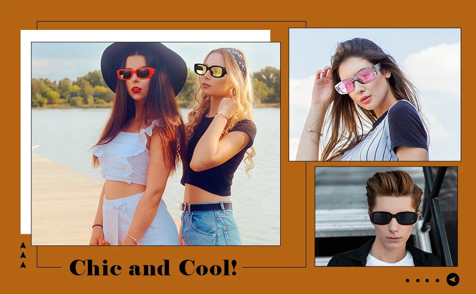 10-80Pcs Retro Rectangle Frame Sunglasses Hen Party Sunglasses Y2K Fashion Sunglasses for Woman Man Party Birthday Photograph