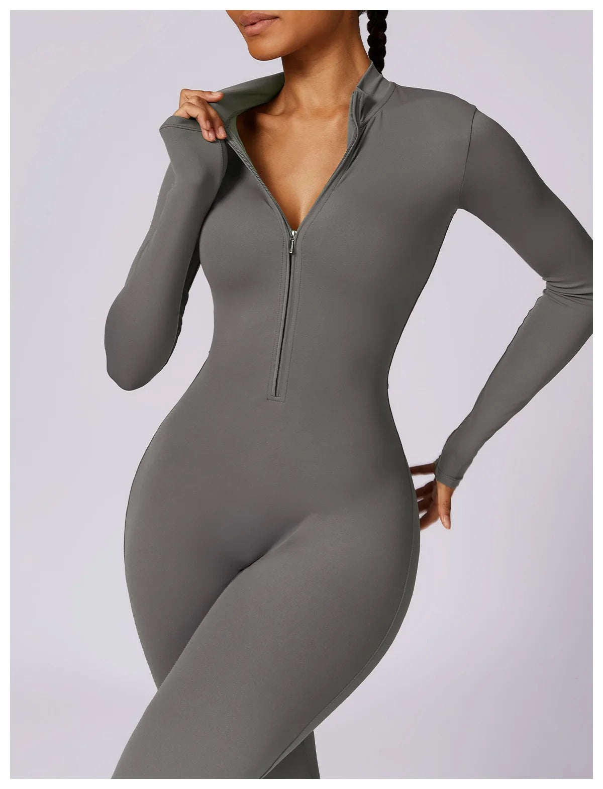 Customized LOGO women's zipper long-sleeved yoga onesie high-intensity fitness sports onesie tights