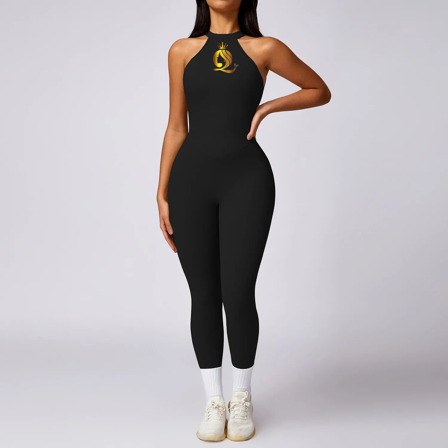 Custom LOGO High Quality Outdoor Jumpsuit Activewear tracksuit women‘s one-piece yoga clothes running tight fitting sportswear