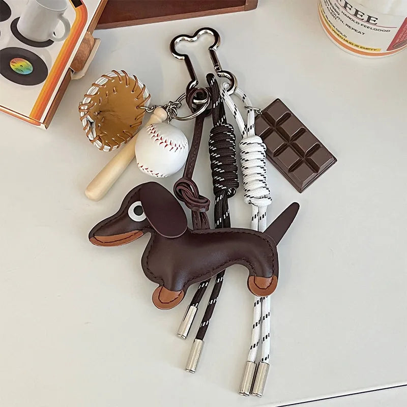 Braided Rope Bag Pendant High-grade Keychain Pendant Ruth's Same Style Dachshund Pendant Suitable For Phone Bag Accessories