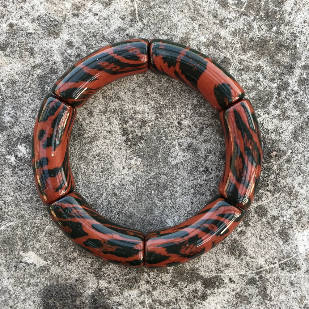 FishSheep Vintage Leopard Print Acrylic Stackable Bracelets Bangles for Women Resin Stretchy Bracelet 2023 Fashion Jewelry Gift