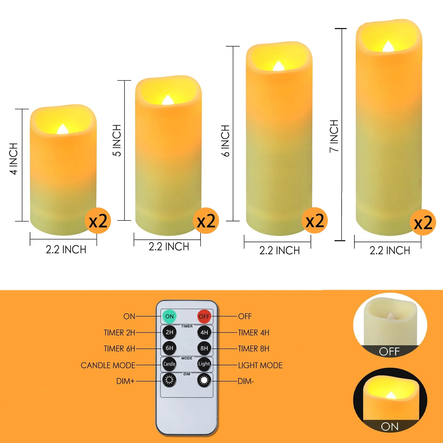 6-240Pcs LED Pillar Candles Flameless Battery Operated Candles Wedding Flickering Candle for Concert/Home Decor/Party Supplies