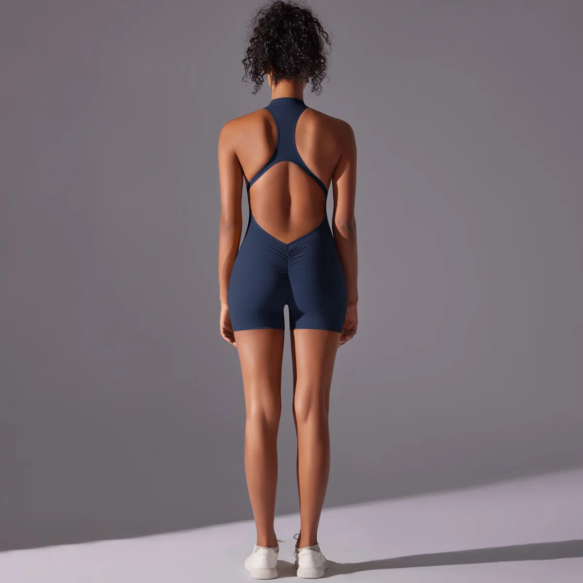 Customized LOGO High-intensity nude tight sports back onesie yoga running fitness clothes