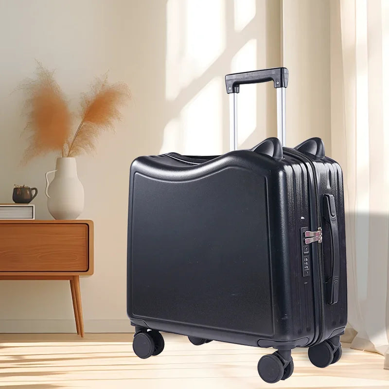 A child's suitcase can be used as a girl's portable suitcase for riding an 18-inch combination trolley