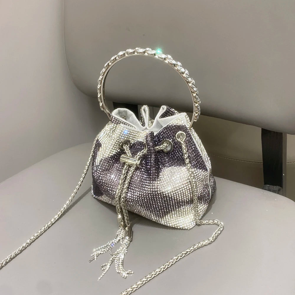 purses and handbags bags for women luxury Designer bucket clutch purse evening banquet bag Crystal rhinestone shoulder bags