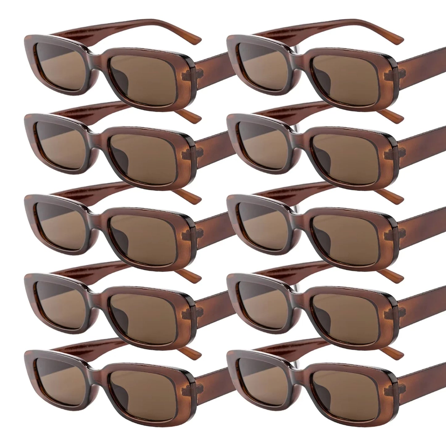 10-80Pcs Retro Rectangle Frame Sunglasses Hen Party Sunglasses Y2K Fashion Sunglasses for Woman Man Party Birthday Photograph