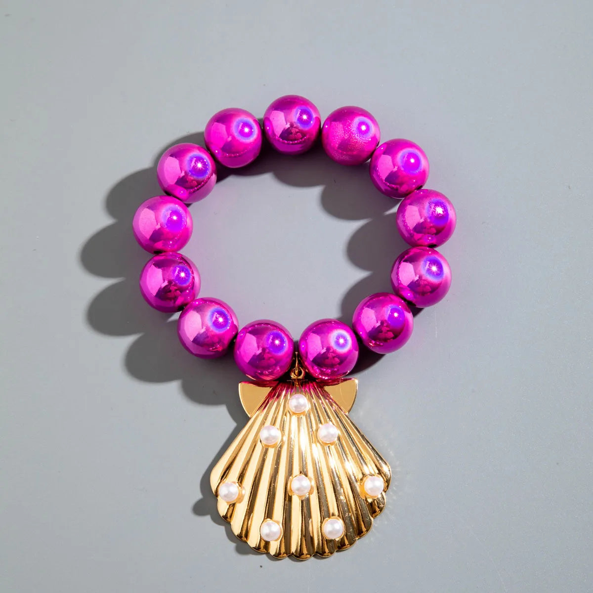 DIEZI Bohemian Multicolor CCB Beads Bracelets For Women Fashion Sweet Shell Starfish Conch Charm Bracelets Bangles Men Jewelry