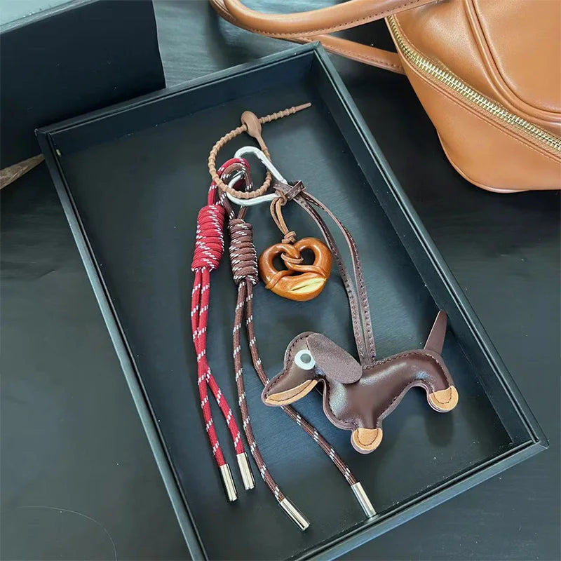 Braided Rope Bag Pendant High-grade Keychain Pendant Ruth's Same Style Dachshund Pendant Suitable For Phone Bag Accessories