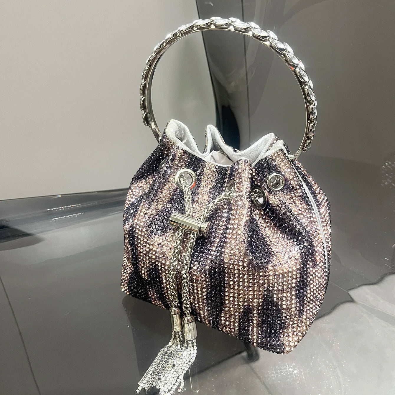 purses and handbags bags for women luxury Designer bucket clutch purse evening banquet bag Crystal rhinestone shoulder bags
