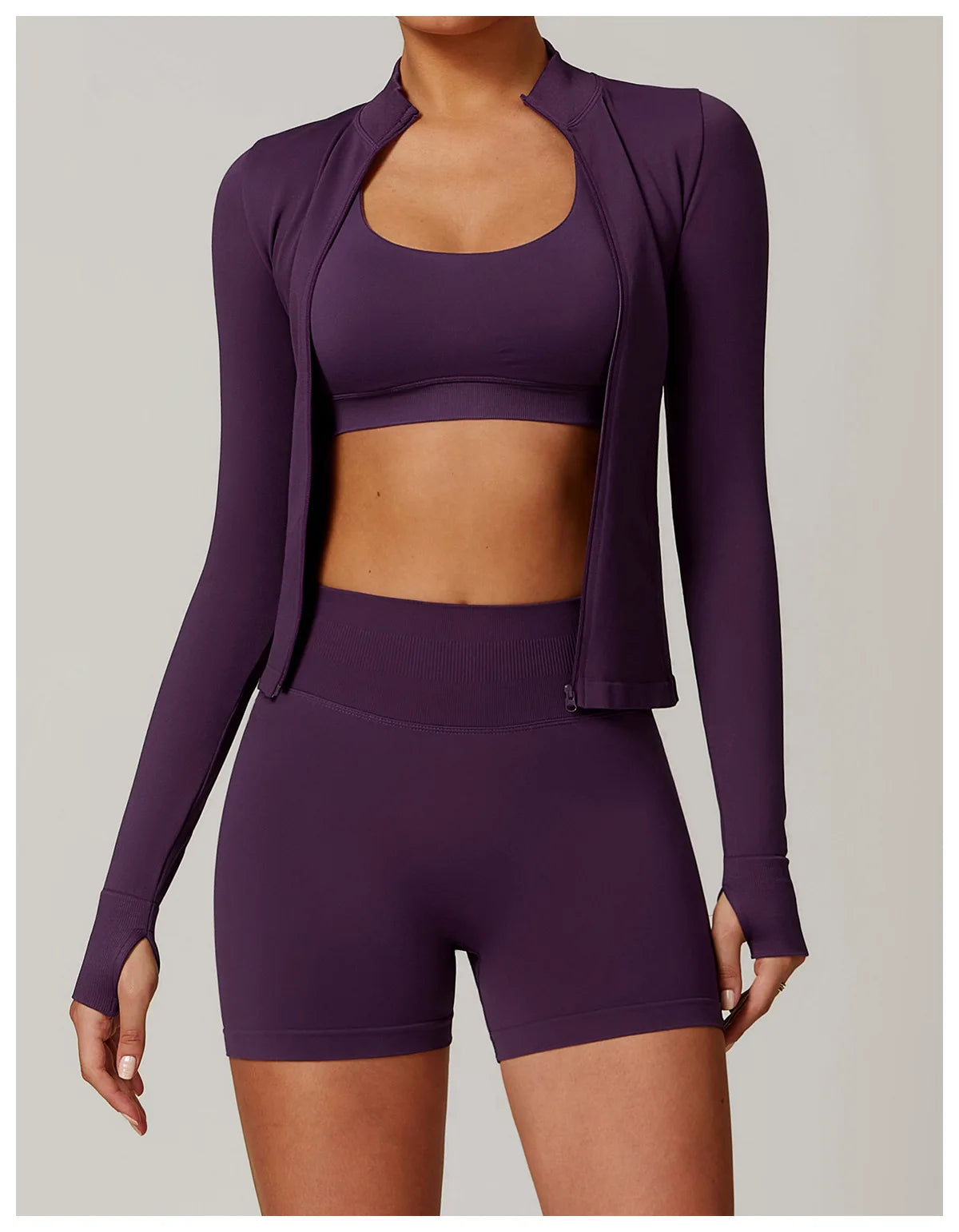 Customized LOGO women's seamless stand-up collar zipper yoga clothes jacket windproof slim top sports running jacket jacket