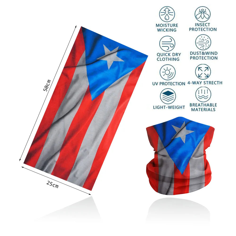 Canada/Mexico/Caribbean Countries Flags Bandana Neck Gaiter Seamless Outdoor Tube Face Scarf Windproof Headwear Unisex Headwrap