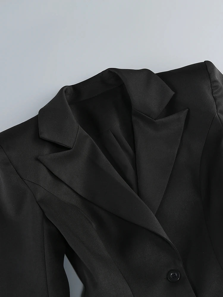 Sexy V Neck Long Sleeve Blazer With Rhinestone Sleeve Women Black Diamond Patchwork Slim Jacket Evening Party Club Cocktail Coat
