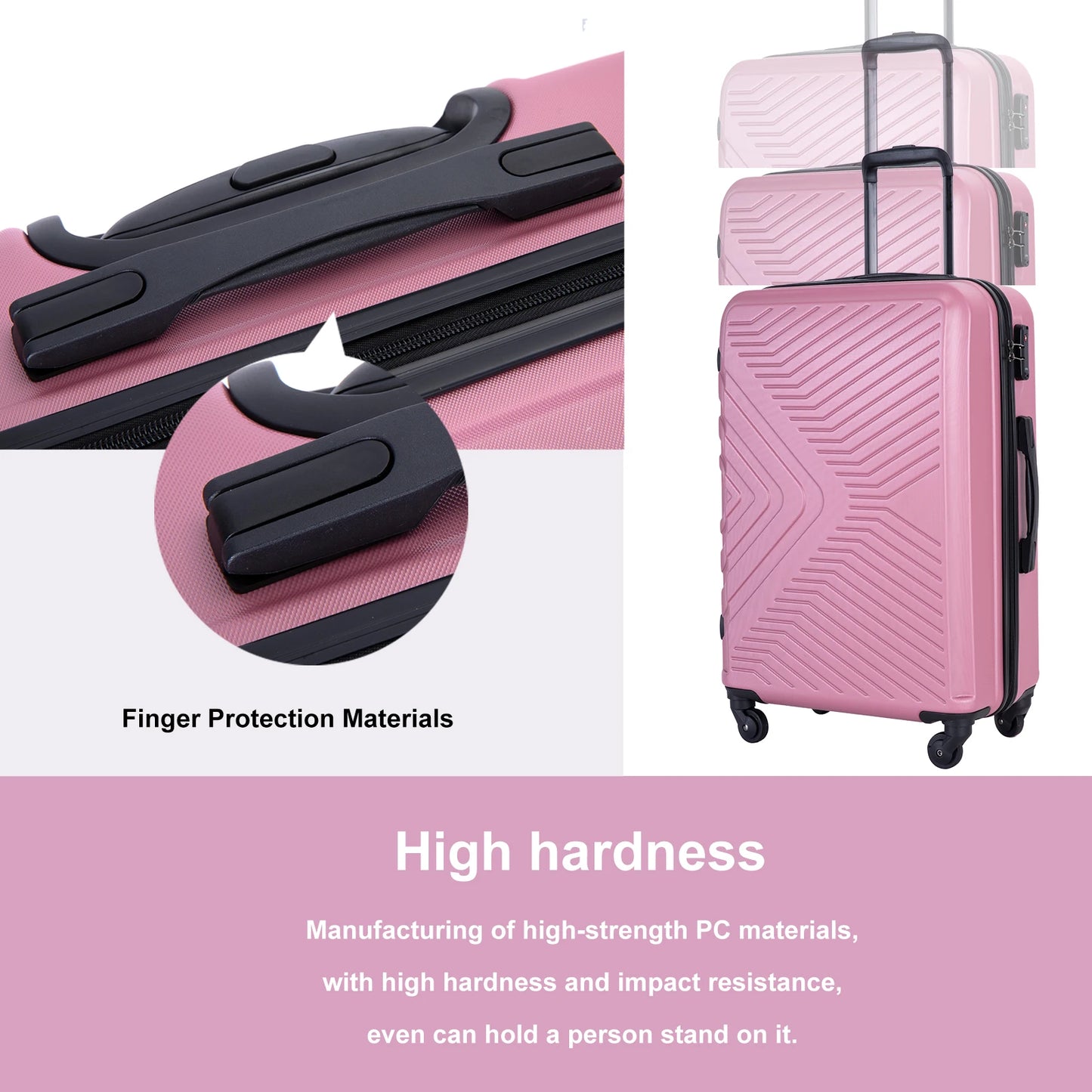 Travelhouse Luggage Set 3 Piece Suitcase Set Double Spinner Wheels TSA Lock Carry-on luggage Clearance (20inch 24inch 28inch)