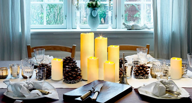 6-240Pcs LED Pillar Candles Flameless Battery Operated Candles Wedding Flickering Candle for Concert/Home Decor/Party Supplies