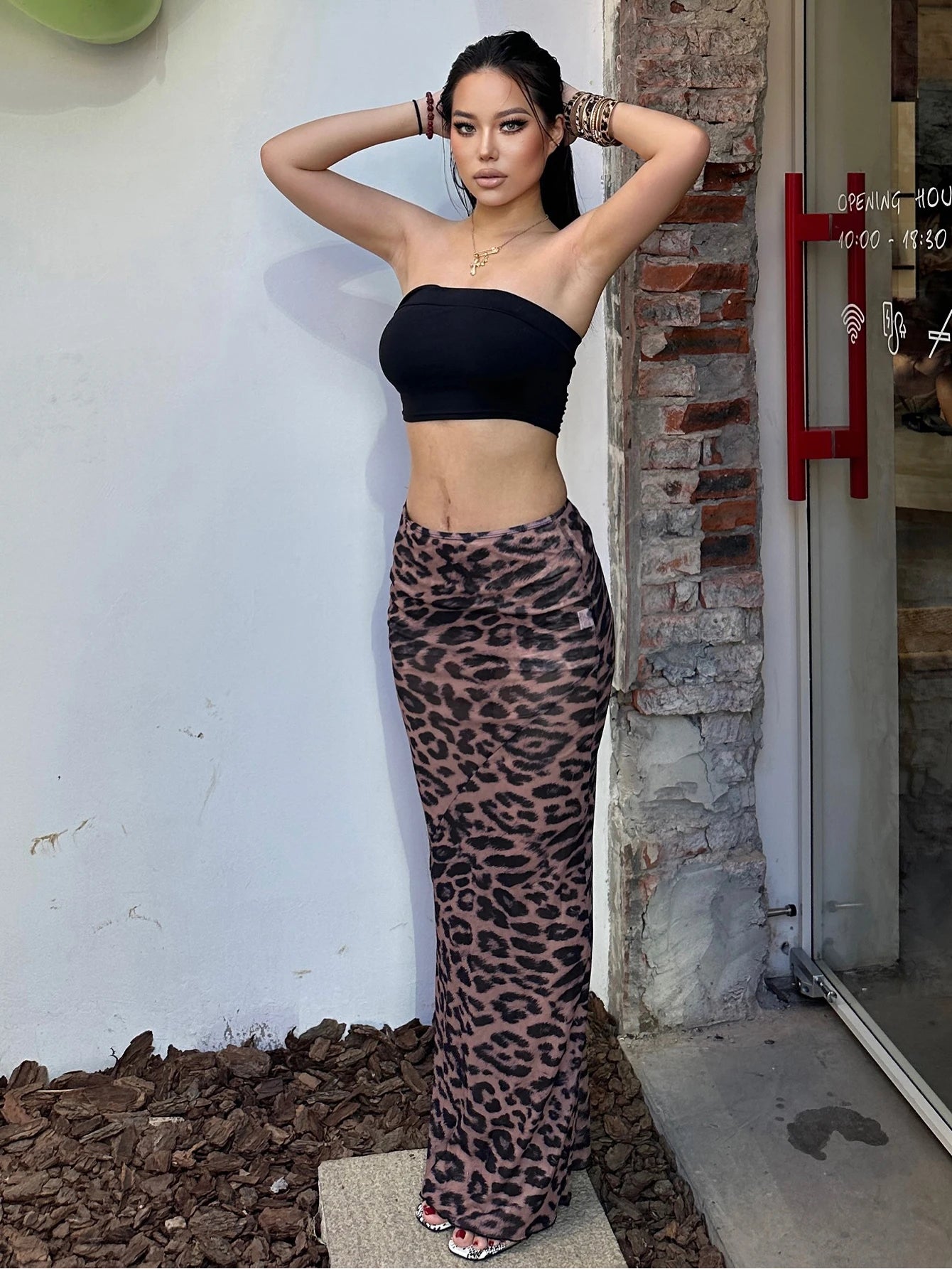 Dulzura Sexy Elegant Skirt Leopard Printed Maxi Women Skirts 2024 Lady Y2K Clothes Office Club Party Casual Streetwear Wholesale