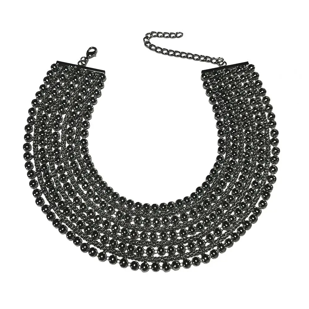 MANILAI Chunky Metal Statement Necklace For Women Neck Bib Collar Choker Necklaces Maxi Jewelry Gold Color Chain Design Bijoux