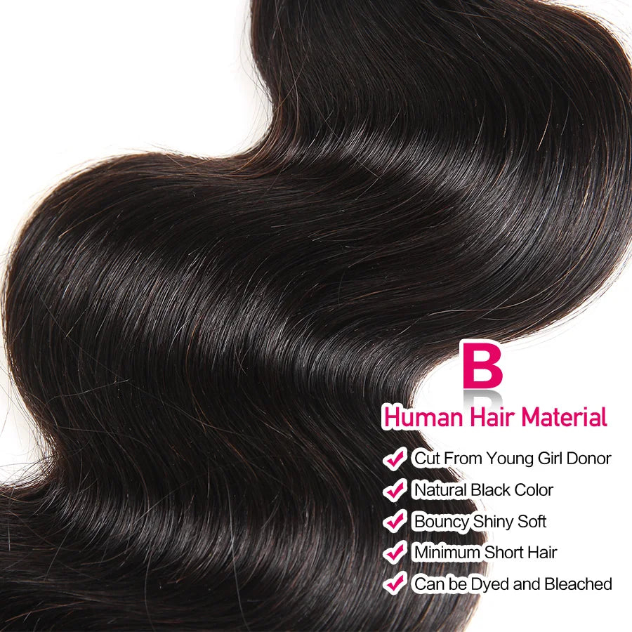 Princess Body Wave Human Hair Bundles With Closure 4x4 Lace Closure Remy Brazilian Hair Weave 3 Bundles With Closure